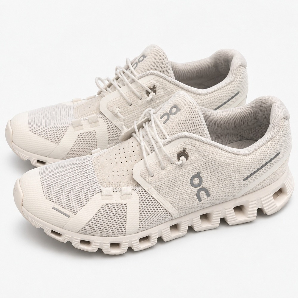 On Running Cloud 5 Undyed White Sneakers Minimalist Womens 8.5 Running Shoes SEE